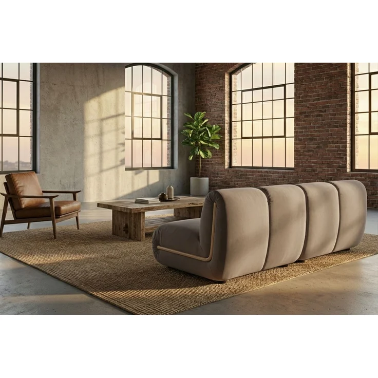 KAWOLA Modulsofa LAYLA 2-Sitzer 2 Module Velvet taupe 74 x 99 x 183 cm – Bild 6