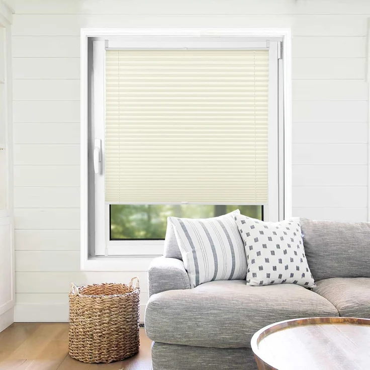Plisseerollo ohne Bohren Klemmfix 50x120 cm(BxH) Beige Jalousie Sonnenschutz Easyfix Faltrollo Lichtdurchlässig Rollo für Fenster & Tür – Bild 8