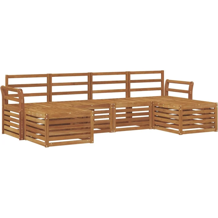 vidaXL Outdoor-Sofagarnitur 6 stk. 6-Sitzer Natur Massivholz Akazie 3375249 – Bild 2
