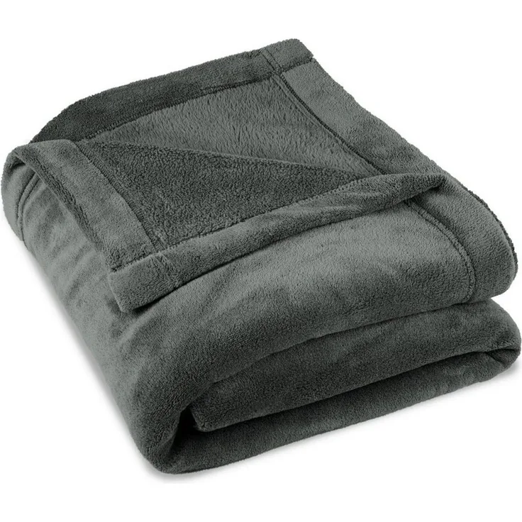 CelinaTex Flauschige Kuscheldecke 150x200 cm grau Decke Sofa warm Wohndecke weich Mikrofaser Fleece Oeko-TEX Montreal
