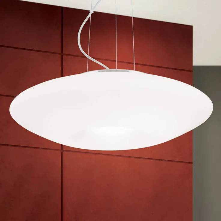 Orion Hängeleuchte Blanc, Pendelleuchte aus Opalglas mit mattem Nickel-Finish
