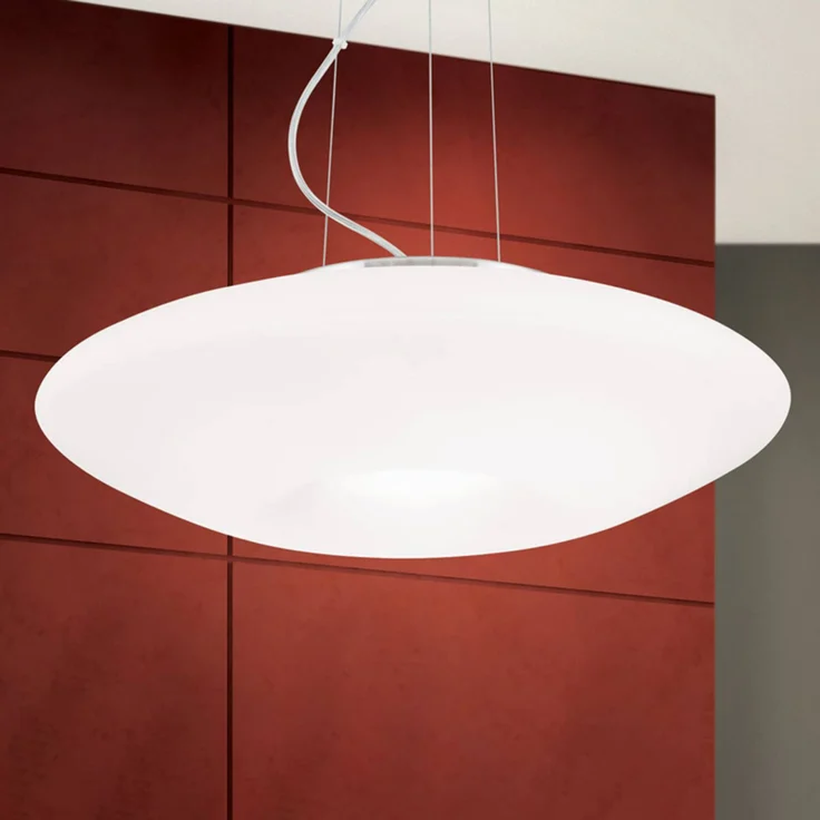 Orion Hängeleuchte Blanc, Pendelleuchte aus Opalglas mit mattem Nickel-Finish