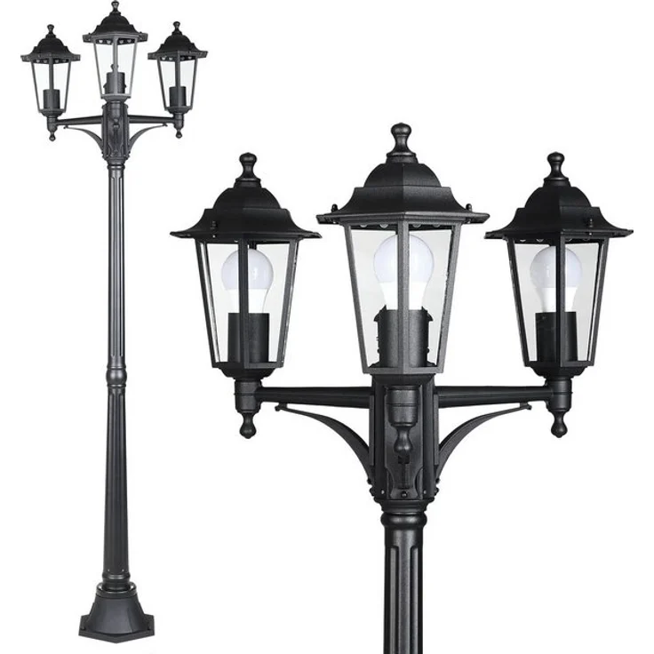 MONZANA® Außenleuchte, Laterne, 3-flammig, 176 cm, wetterfest, IP44, Aluminiumguss, Vintage-Kandelaber, Gartenleuchte & Wegeleuchte – Bild 4