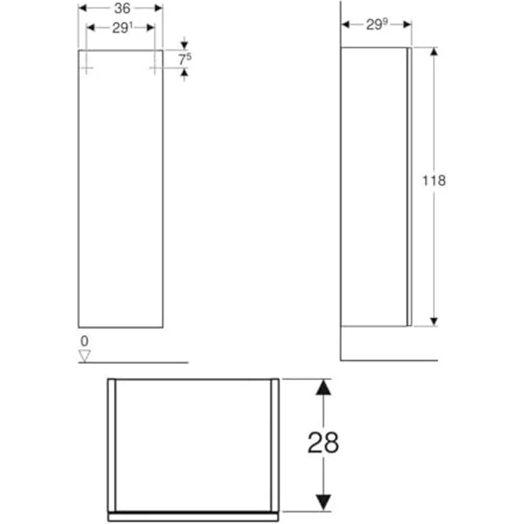 GEBERIT SMYLE SQUARE Midischrank 36 cm breit, Anthrazit – Bild 2