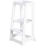roba Lernturm 'Monti Step' nach Montessori - Sicherer Tritthocker für Kinder - Ideal als Küchenhelfer - Bis 80 kg belastbar - FSC®-zertifiziertem Holz - Weiß