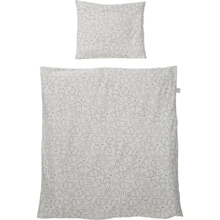 roba Wiegenbettwäsche 'miffy®' - 80 x 80 cm - 2-teilig - Baumwolle - Grau