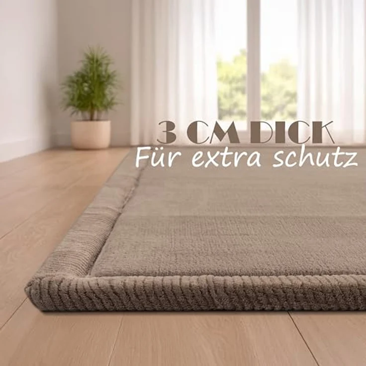 Paco Home Teppich Kinderzimmer Kinderteppich Baby Spielteppich Krabbeldecke Krabbelmatte Weich rutschfest Jungen Mädchen Deko, Grösse:80 cm Rund, Farbe:Beige – Bild 6