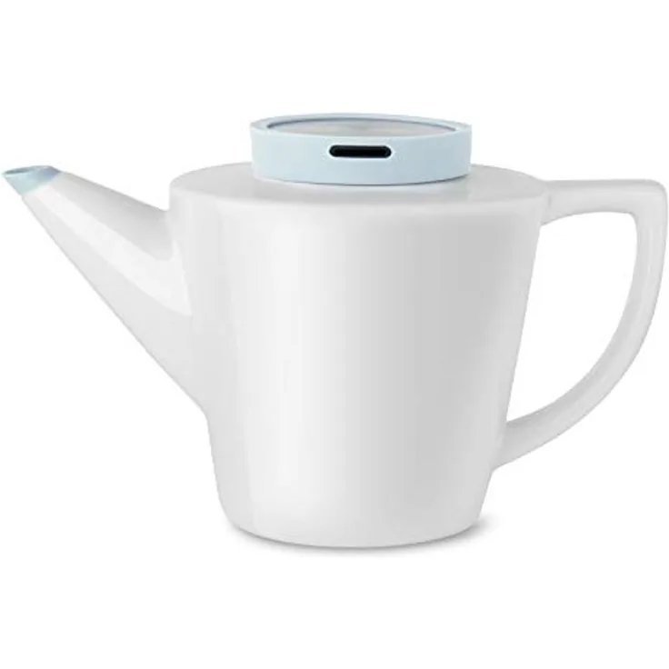 teekanne Infusion 1 Liter Porzellan-Silikon weiß-blau