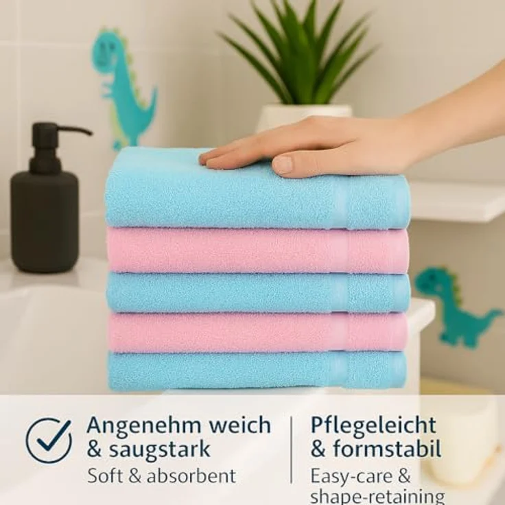Betz Handtücher 6 tlg. Handtuch Set Palermo Größe 50x100 Farbe rosé und türkis, 100% Baumwolle – Bild 6