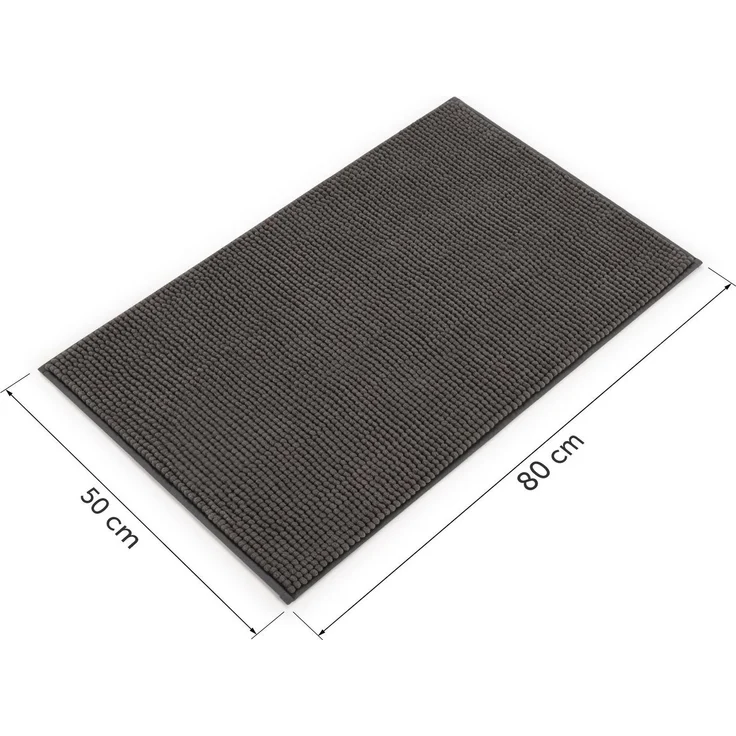 Blumtal Badematte Chenille weicher Badezimmerteppich, strapazierfähig, rutschfest, Polyester, Läufer, 40°C maschinenwaschbar – Bild 2