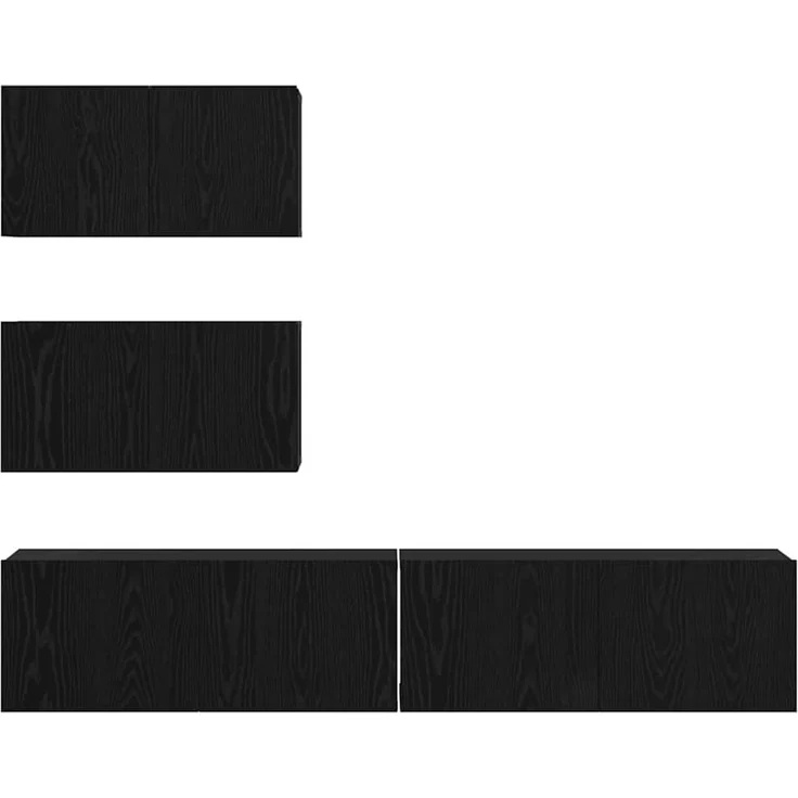 vidaXL TV-Schrankset 4 pcs Schwarz Eichen-Optik Holzwerkstoff 3393394 – Bild 7