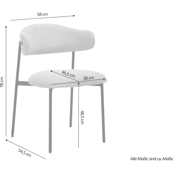 byLIVING Esszimmerstuhl Jersey (2er-Set) (Set), Gestell Metall schwarz, Küchenstuhl, Webstoffbezug, diverse Farben – Bild 3