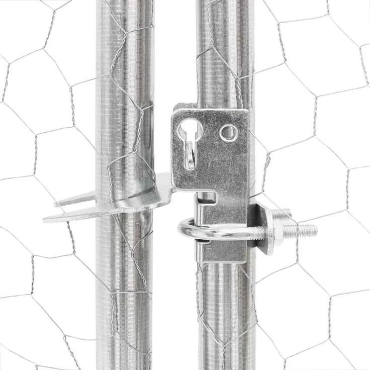 vidaXL Outdoor-Hundezwinger mit Tür 2 x 4 x 1 m Verzinkter Stahl 4105412 – Bild 7
