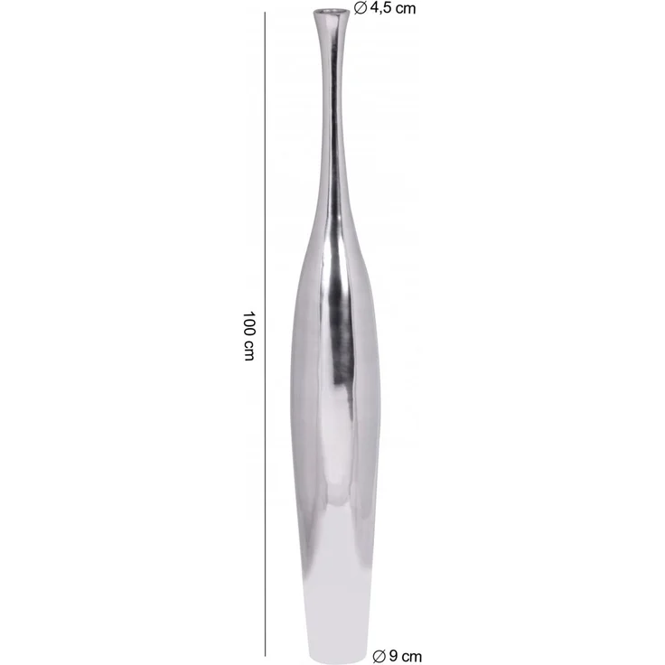 Dekovase >BOTTLE< in Silber, Aluminium - 13x100x13cm (BxHxT) – Bild 3