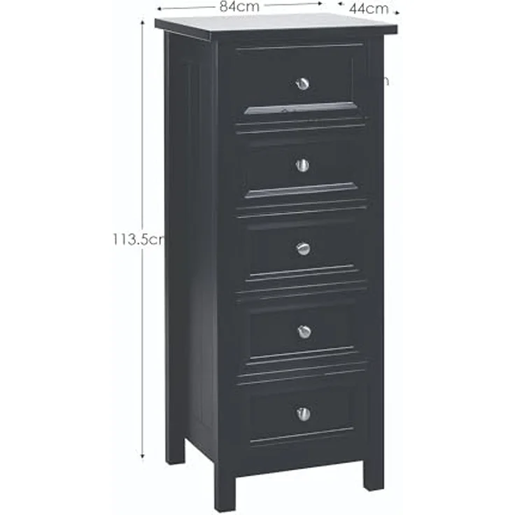 Julian Bowen Maine Kommode mit 5 Schubladen, Anthrazit, Holzwerkstoff, Einheitsgröße – Bild 2