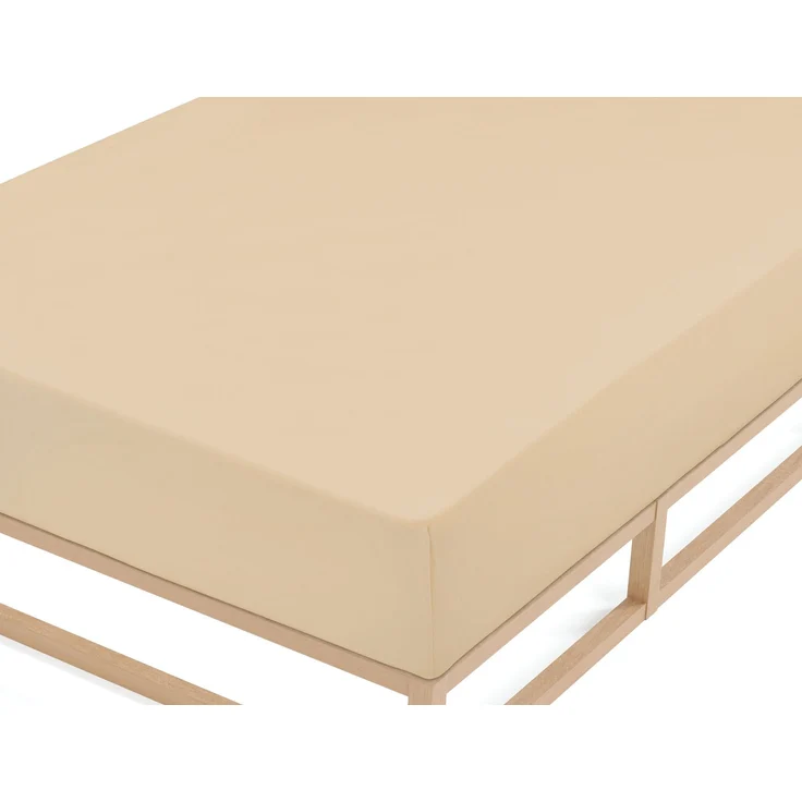 biberna Feinbiber-Spannbetttuch 0002744, beige, 1x 140x200 cm - 160x200 cm – Bild 1