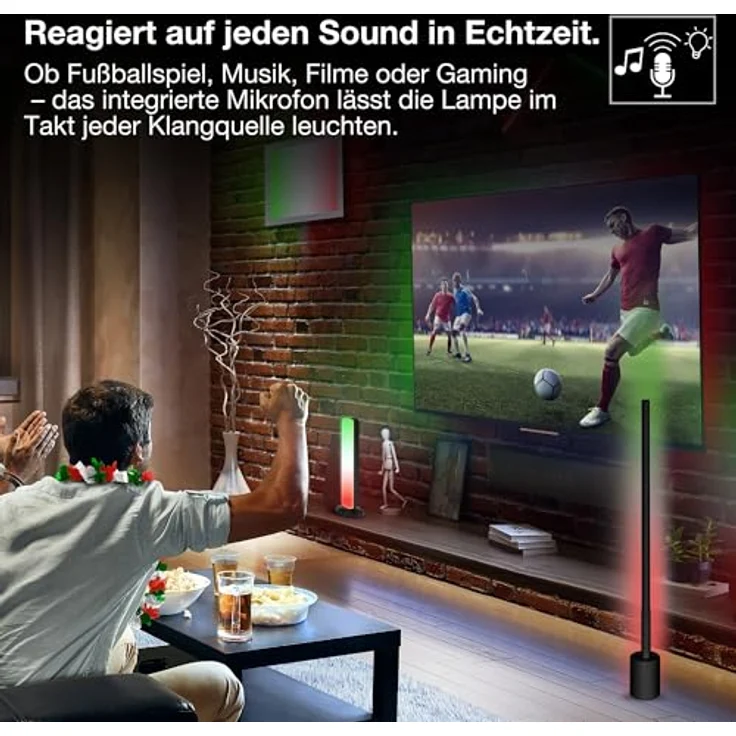 Osram SMART+ WIFI LED Eck-Stehleuchte, schmal, schwarz, 8W, 540lm, regulierbares Weiß- & Farblicht, dimmbar, DIY- & Musikrhythmusfunktion, lange Lebensdauer, App-steuerbar, 2700-6500K – Bild 8