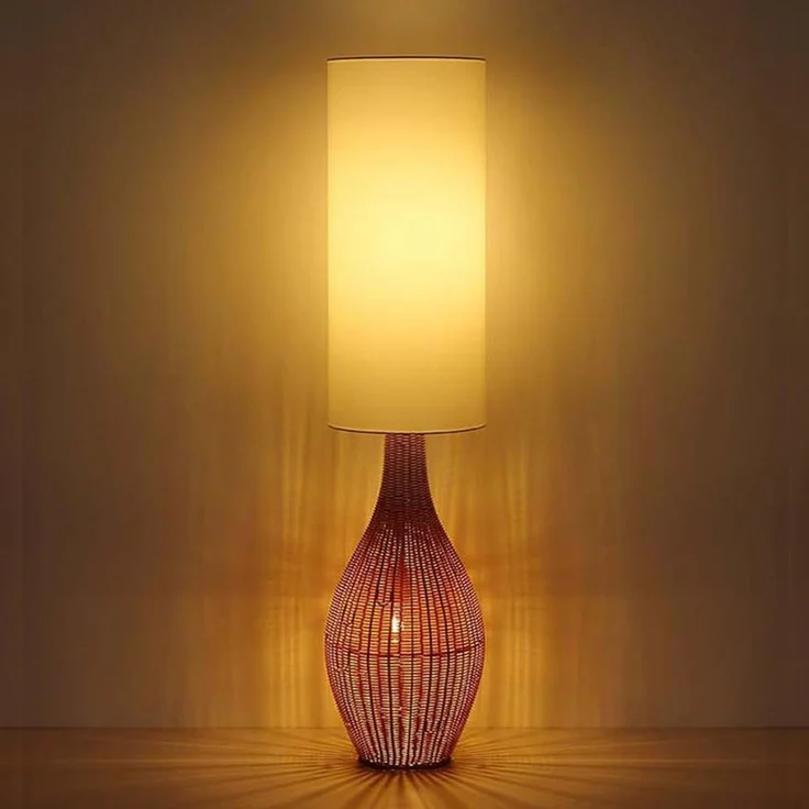 NOWA Stehlampe ANKO, ohne Leuchtmittel, Stehleuchte, Rattan-Optik, Wohnzimmer, Schlafzimmer, Flur – Bild 7