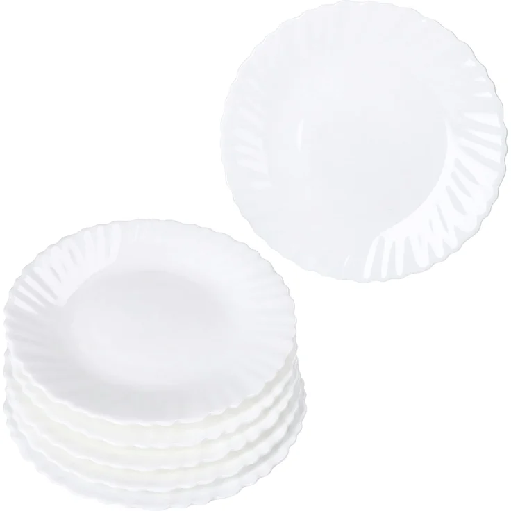 MamboCat Frühstücksteller 6x Kuchenteller Arkona Opalglas 19cm weiß Frühstücks-Teller – Bild 2