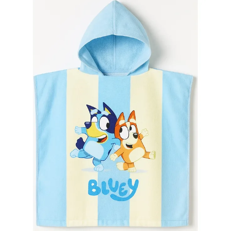 Bluey Kinder Kapuzenponcho Strandbad Duschtuch 100x50cm