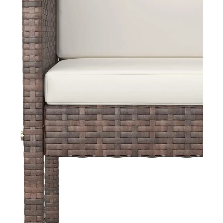 vidaXL 5-tlg. Gartenbar-Set mit Kissen Braun Poly Rattan 3200655 – Bild 3