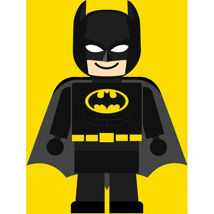 Leinwandbild Kinderzimmer Batman Gelb Schwarz 50x70 DD123201 Keilrahmen Wandbild