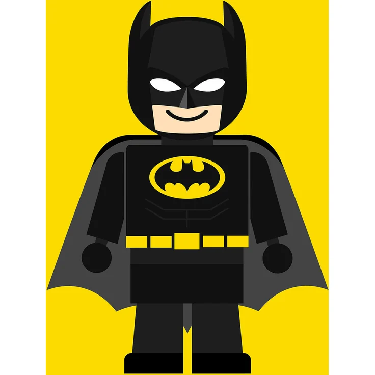 Leinwandbild Kinderzimmer Batman Gelb Schwarz 50x70 DD123201 Keilrahmen Wandbild – Bild 1