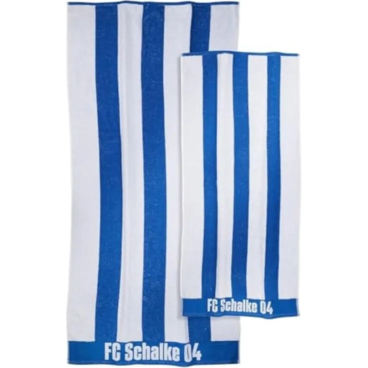 FC Schalke 04 Handtuch Set Handtuch/Duschtuch in blau weiß 100% Baumwolle