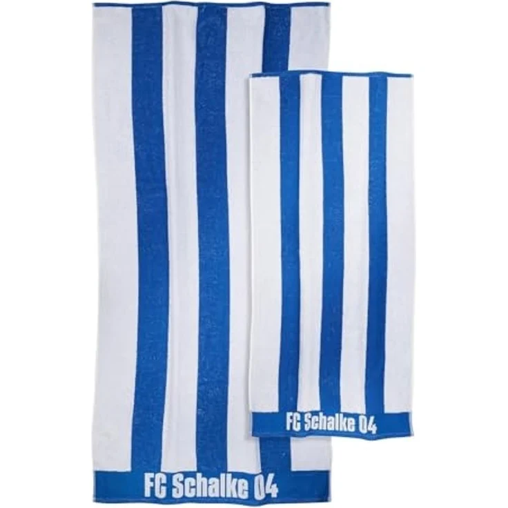 FC Schalke 04 Handtuch Set Handtuch/Duschtuch in blau weiß 100% Baumwolle – Bild 1