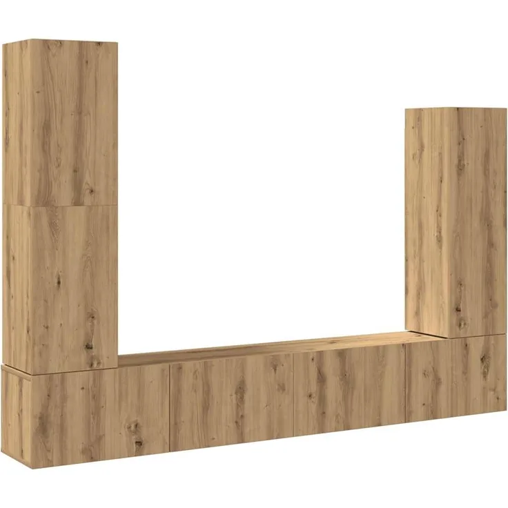 vidaXL 4-tlg. TV-Schrank-Set Wandmontage Artisan-Eiche Holzwerkstoff 3329218