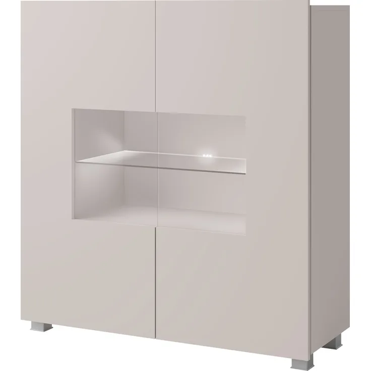 Kommode Calabrini BR01 (Farbe: Cashmere, mit weißer LED Beleuchtung)