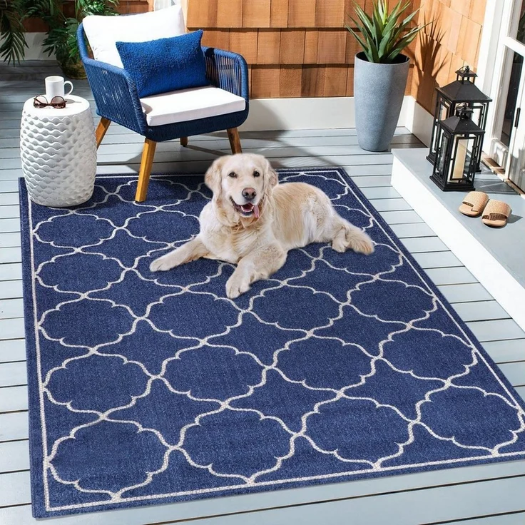 Sanat 'Berlin' Teppich, Höhe: 6 mm, In -und Outdoor geeignet, Blau, 160x230 cm – Bild 1