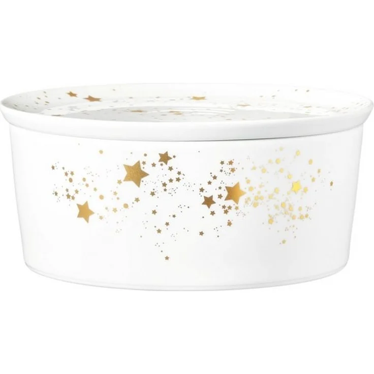 Seltmann Weiden Servierschale Liberty - Golden Stars, Porzellan, (1-tlg), Schale rund, mit Deckel, 21 x 9 cm – Bild 2