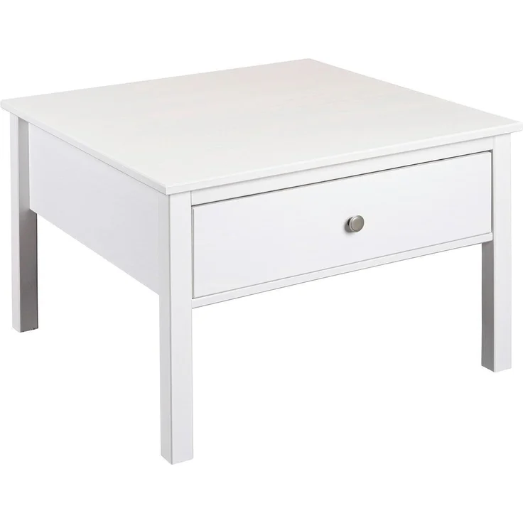 Inter Link Couchtisch CHILLY HOME, Weiß, Kiefernholz massiv, 1 Schublade, B 70 x H 47 x T 70 cm – Bild 1