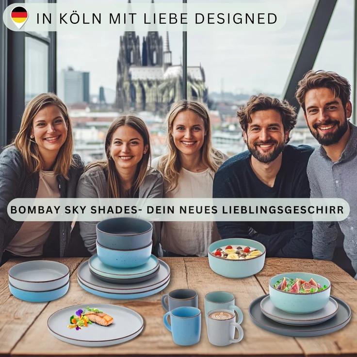 SÄNGER Steingut Schalen Bombay Sky Shades 4 teilig – Bild 6