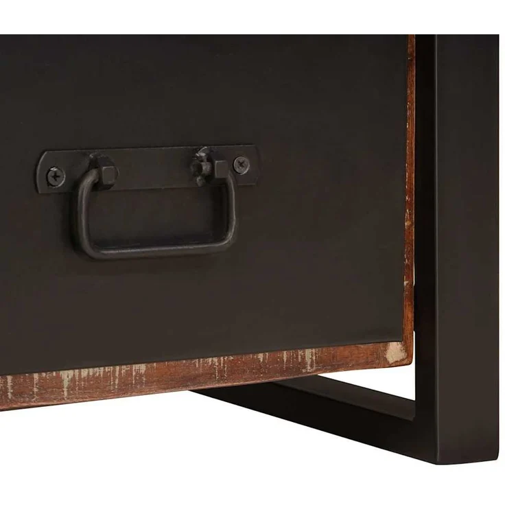 vidaXL Ankleidehaken mit Regal Mehrfarbig Massives upgecyceltes Holz 4015986 – Bild 10