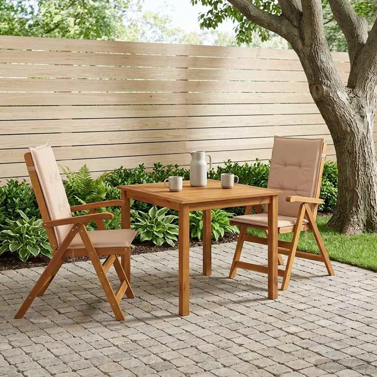 vidaXL 3-teilige Garten-Essgruppe 2-Sitzer Beige Massivholz Akazie 3434592 – Bild 1