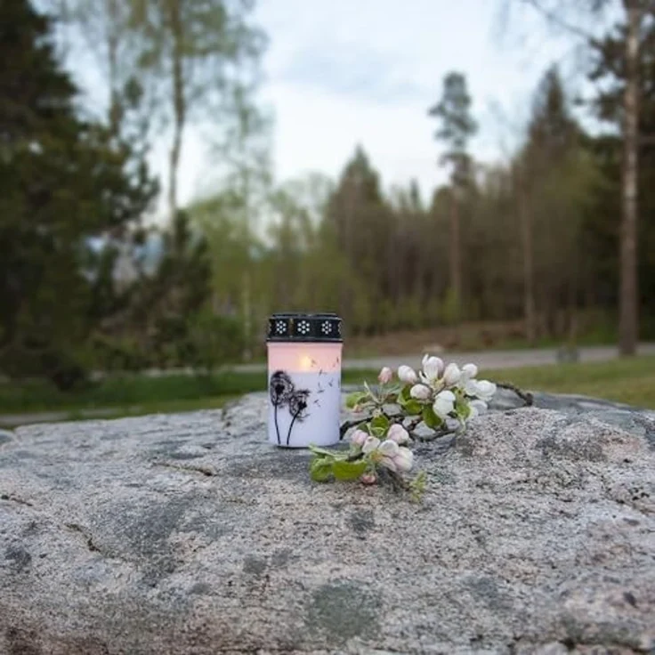 LED Grabkerze Dandelion, Timer, 12cm – Bild 3