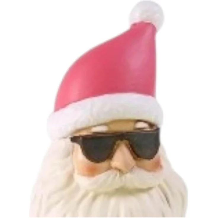 Originelle Santa-Dekofigur in Pink mit Bunnyschuhen aus Polyresin für Innenräume – Bild 2