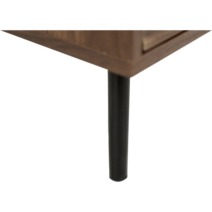 Nachtkonsole >Falun< in Dekor Nussbaum 3D-Fronten in Wellenoptik - 40x55x39cm (BxHxT) – Bild 8