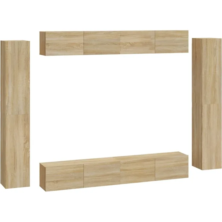 8-tlg. TV-Schrank-Set Sonoma-Eiche Holzwerkstoff [3114296]