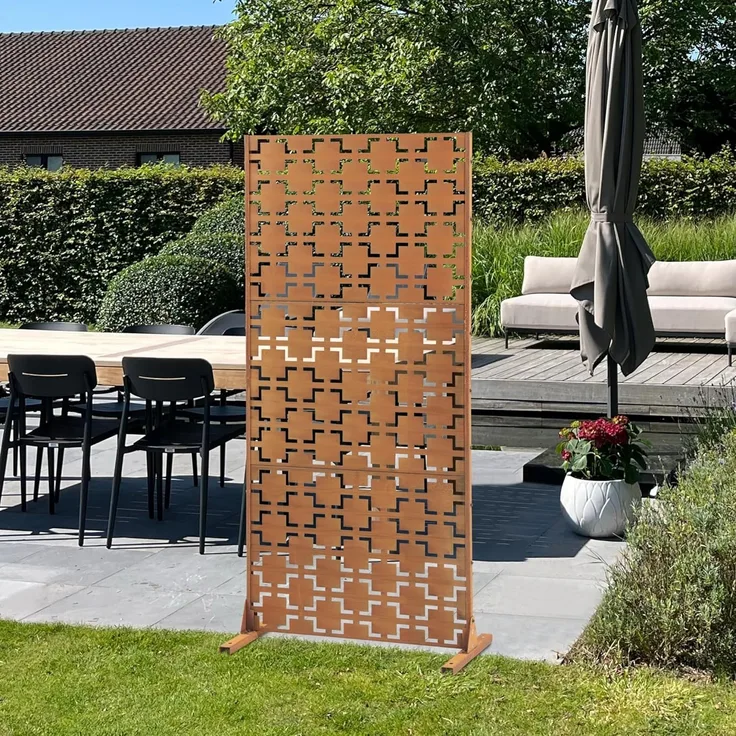 Trennwand Basciano Cortenstahl 180x90 cm Edelrost [casa. pro]