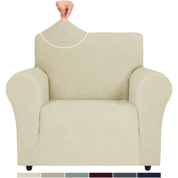 Agger Sofahusse Stretch Sofabezug, Sofa Überzug 1/2/3/4 Sitzer, Sofaschoner rutschfest, Elastisch Couch Überzug Mit Armlehnen, Sofaüberwurf Couch Überwurf