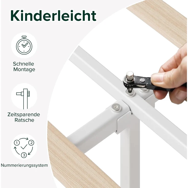 Zinus Piper Bett 180x200 cm - Höhe 30 cm - Gepolstertes Bettgestell mit Kopfteil - Lattenrost aus Holz - Kein Boxspring erforderlich – Creme – Bild 5