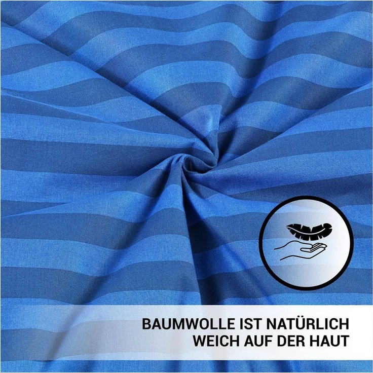 Malika Bettwäsche 135x200 + 80x80 cm atmungsaktiver Baummwoll Renforce Bettbezug, Renforce Baumwolle, 2 teilig, Für Allergiker geeignet, pflegeleicht, angenehm weicher Stoff – Bild 3