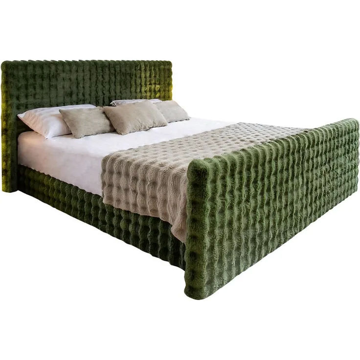 Kaiser Möbel Boxbett Blanket, Boxspringbett mit Doppelbettkasten, Grün, 180x200 cm, 7-Zonen-Matratzen und Komfort-Topper