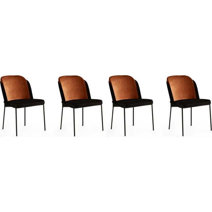 Skye Decor 'DR - 147 V4' Stuhlset (4-teilig), Bronze / Schwarz, 54 x 86 x 55 cm
