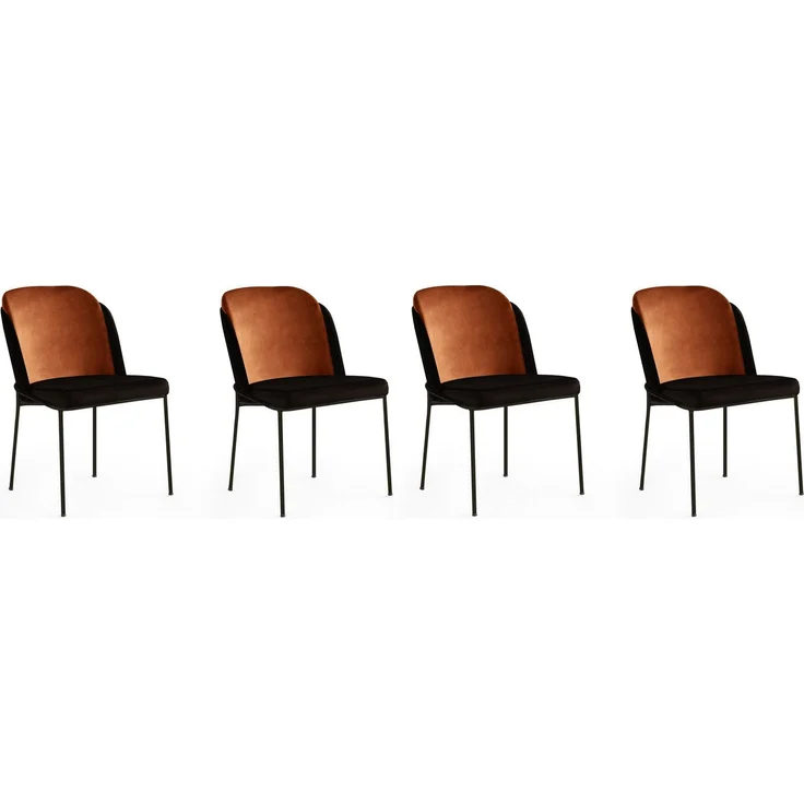 Skye Decor 'DR - 147 V4' Stuhlset (4-teilig), Bronze / Schwarz, 54 x 86 x 55 cm – Bild 1