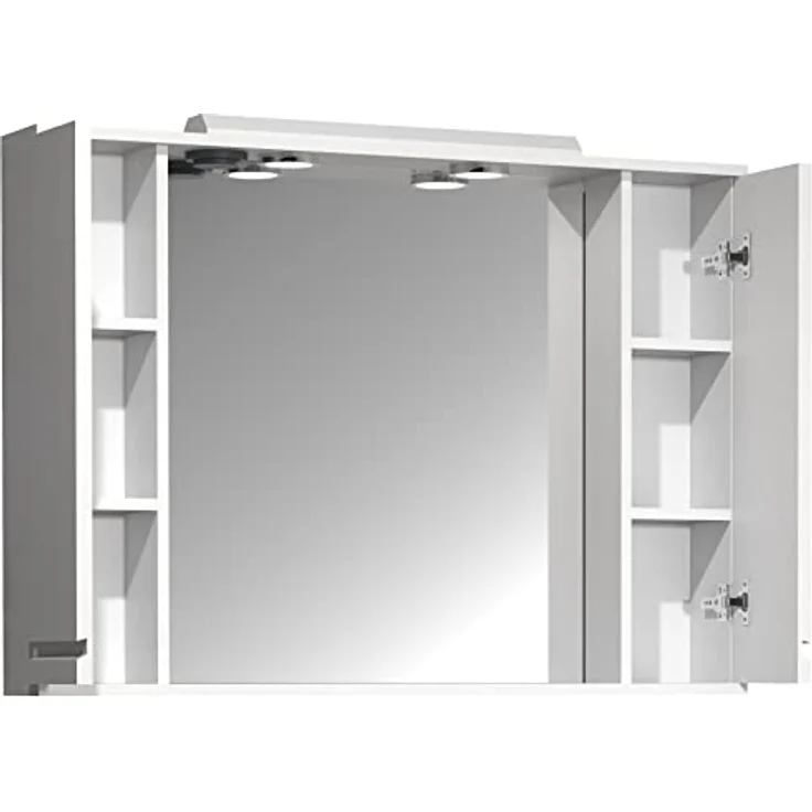 MID.YOU Mid.you Spiegelschrank, Weiß, Holzwerkstoff, 4 Fächer, erweiterbar, 100x71x14 cm, Badezimmer – Bild 3