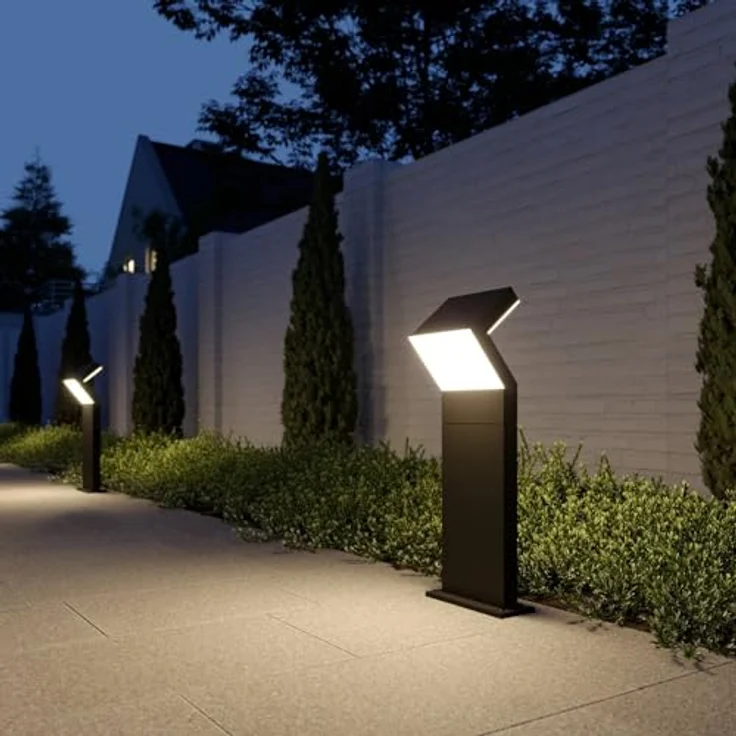 Arcchio Havin LED Außenleuchte, moderne 2-flammige Pollerleuchte in Schwarz aus Aluminium, IP65 staubdicht und wasserfest – Bild 3